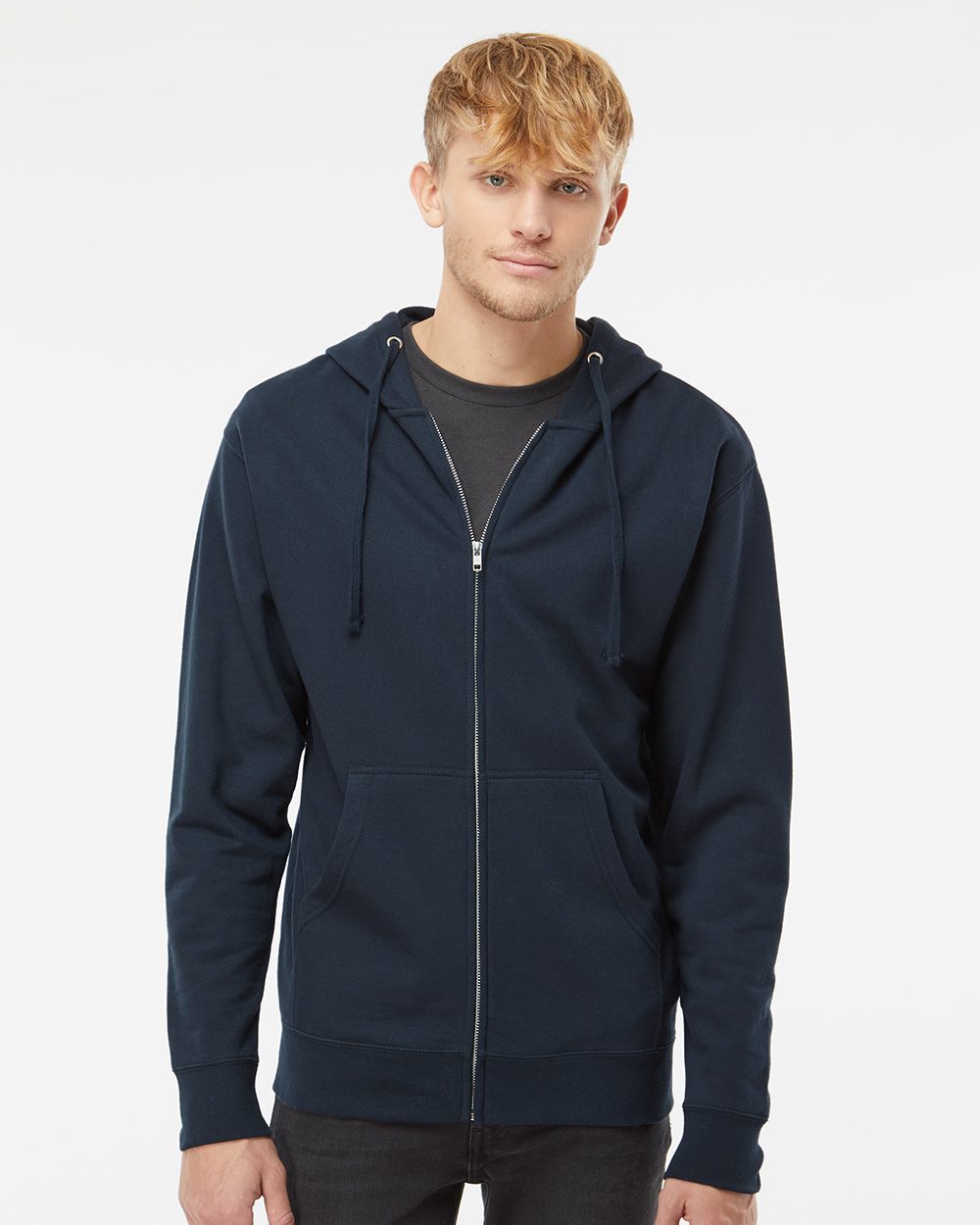 Independent Trading Co. SS4500Z, Unisex Midweight Full-zip Hooded Sweatshirt, Army Heather