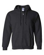 Gildan 18600, Unisex Heavy Blend Full-zip Hooded Sweatshirt, Black