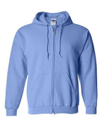 Gildan 415, 18600 Unisex Heavy Blend Full-zip Hooded Sweatshirt, Carolina Blue