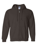 Gildan 415, 18600 Unisex Heavy Blend Full-zip Hooded Sweatshirt, Dark Chocolate