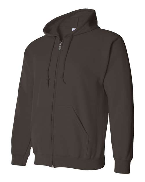 Gildan 415, 18600 Unisex Heavy Blend Full-zip Hooded Sweatshirt, Dark Chocolate