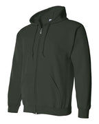 Gildan 415, 18600 Unisex Heavy Blend Full-zip Hooded Sweatshirt, Forest