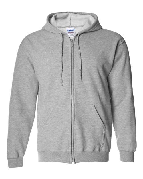 Gildan 415, 18600 Unisex Heavy Blend Full-zip Hooded Sweatshirt, Sport Grey