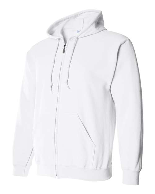 Gildan 415, 18600 Unisex Heavy Blend Full-zip Hooded Sweatshirt, White