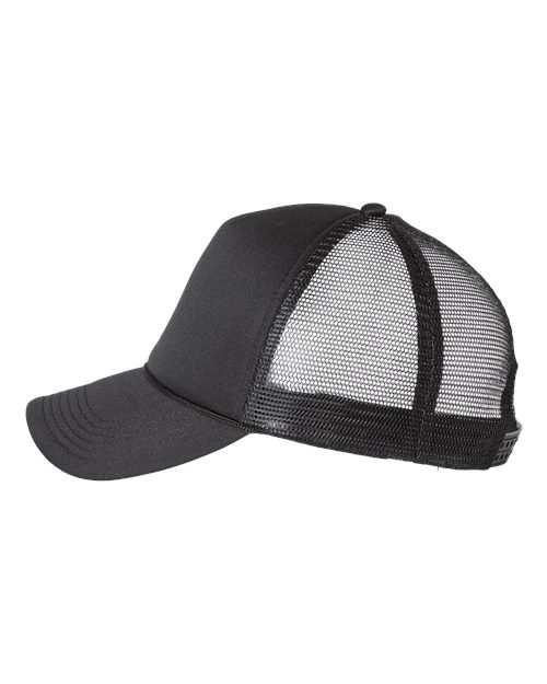 Valucap VC700, Foam Mesh-back Trucker Cap, Black/ Black