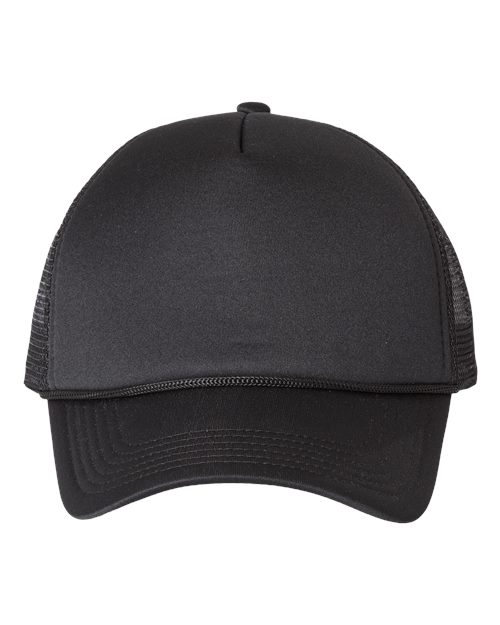 Valucap VC700, Foam Mesh-back Trucker Cap, Black/ Black