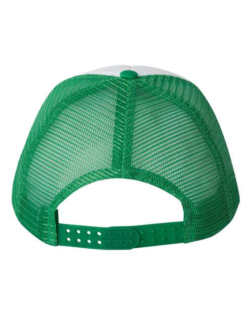 Valucap VC700, Foam Mesh-back Trucker Cap, White/ Kelly