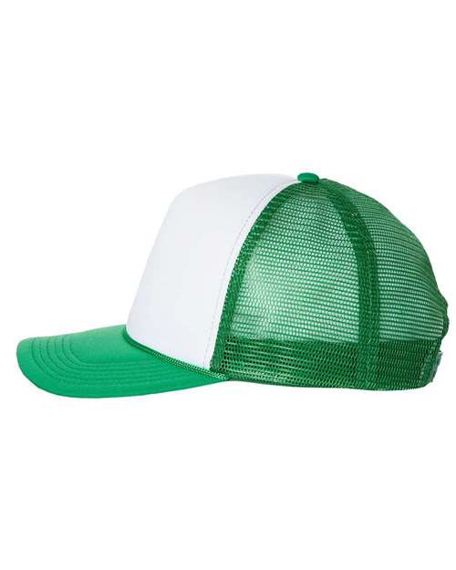 Valucap VC700, Foam Mesh-back Trucker Cap, White/ Kelly