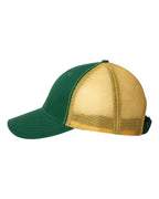 Valucap 482, Bio-washed Trucker Cap, Dark Green/ Gold