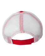 Valucap 482, Bio-washed Trucker Cap, Red/ White
