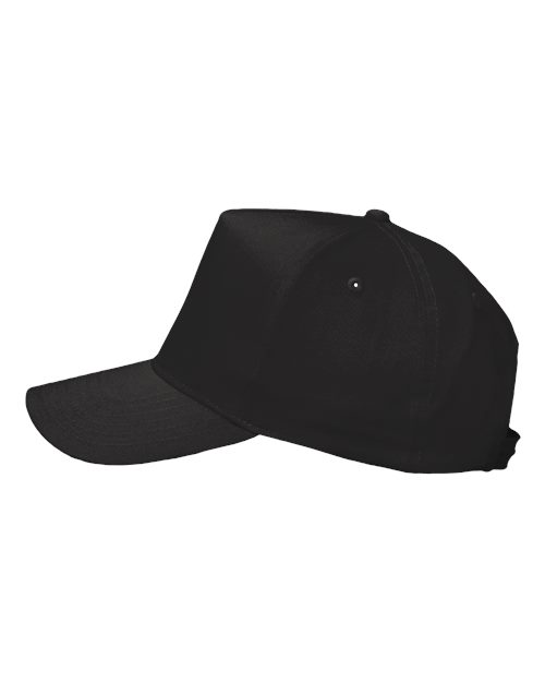 Valucap 8869, Five-panel Twill Cap, Black