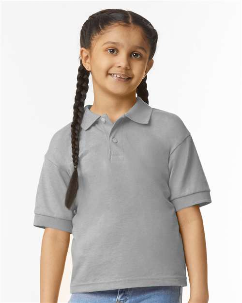 Gildan 8800B, Youth Dryblend Jersey Polo, Sport Grey
