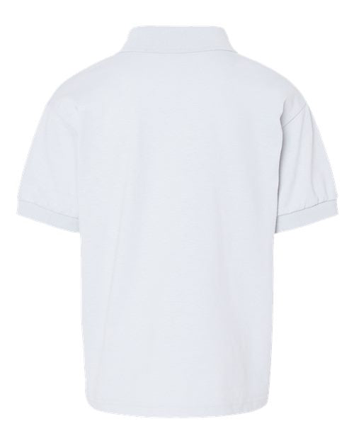 Gildan 8800B, Youth Dryblend Jersey Polo, White