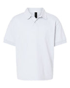 Gildan 8800B, Youth Dryblend Jersey Polo, White
