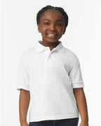 Gildan 8800B, Youth Dryblend Jersey Polo, White