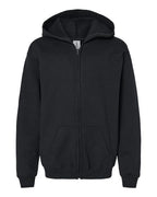 Gildan 18600B, Youth Heavy Blend Full-zip Hooded Sweatshirt, Black
