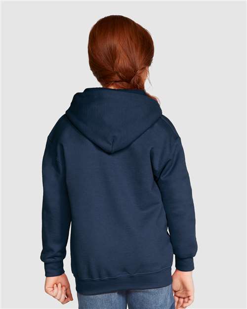 Gildan 562, 18600b Youth Heavy Blend Full-zip Hooded Sweatshirt, Navy