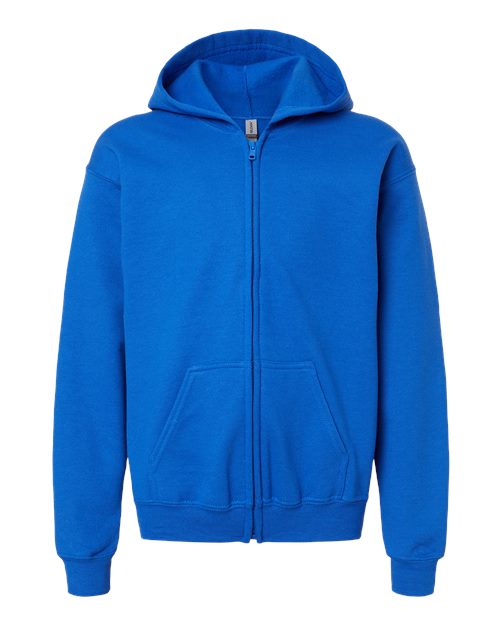 Gildan 562, 18600b Youth Heavy Blend Full-zip Hooded Sweatshirt, Royal