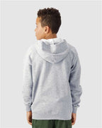 Gildan 562, 18600b Youth Heavy Blend Full-zip Hooded Sweatshirt, Sport Grey