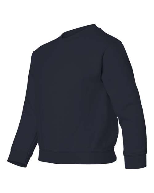 Gildan 18000B, Youth Heavy Blend Crewneck Sweatshirt, Navy