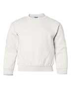 Gildan 18000B, Youth Heavy Blend Crewneck Sweatshirt, White