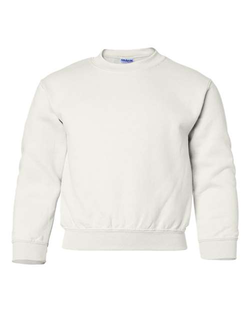 Gildan 18000B, Youth Heavy Blend Crewneck Sweatshirt, White