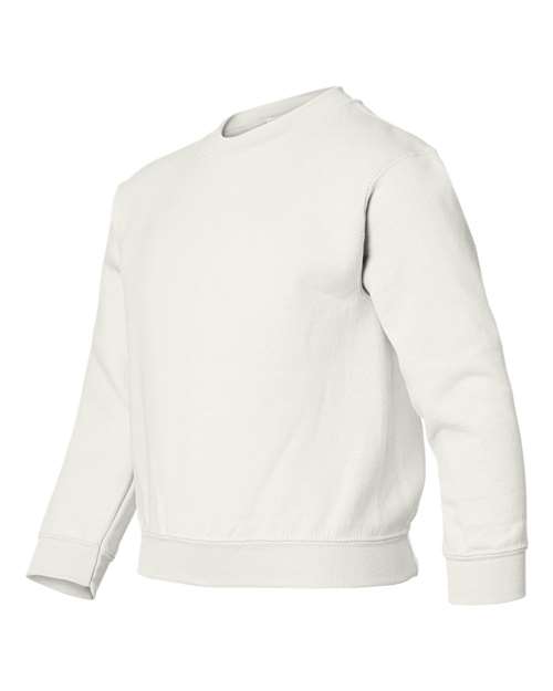 Gildan 571, 18000b Youth Heavy Blend Crewneck Sweatshirt, White