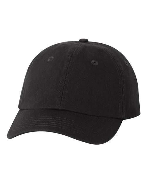 Valucap VC300Y, Youth Small Fit Bio-washed Dad Hat, Black