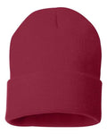 Sportsman SP12, 12" Solid Cuffed Beanie, Cardinal