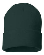 Sportsman SP12, 12" Solid Cuffed Beanie, Forest Green