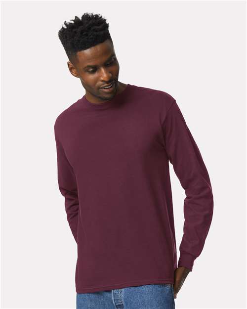 Gildan 2400, Unisex Ultra Cotton Long Sleeve T-shirt, Maroon