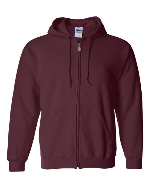 Gildan 415, 18600 Unisex Heavy Blend Full-zip Hooded Sweatshirt, Maroon