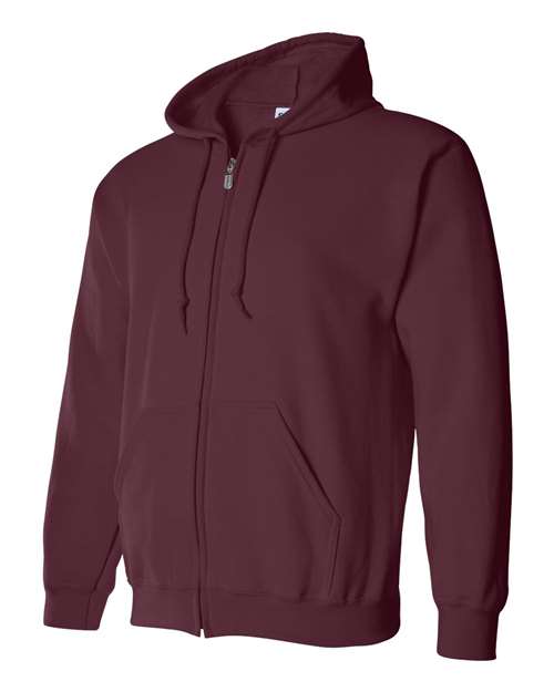 Gildan 415, 18600 Unisex Heavy Blend Full-zip Hooded Sweatshirt, Maroon