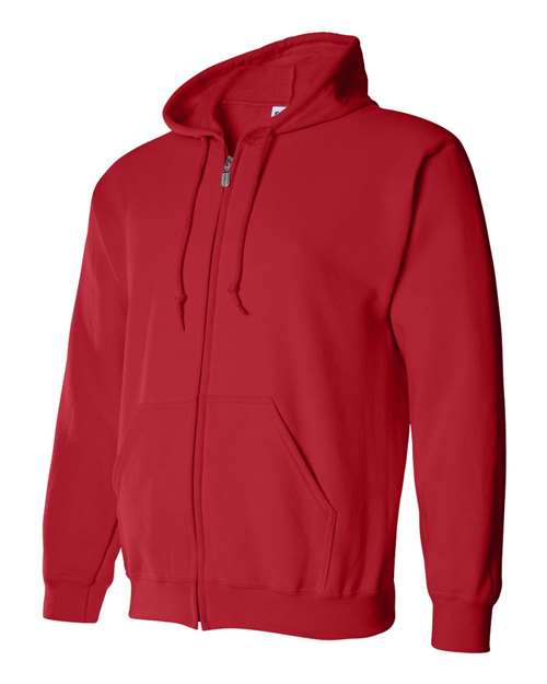 Gildan 415, 18600 Unisex Heavy Blend Full-zip Hooded Sweatshirt, Red