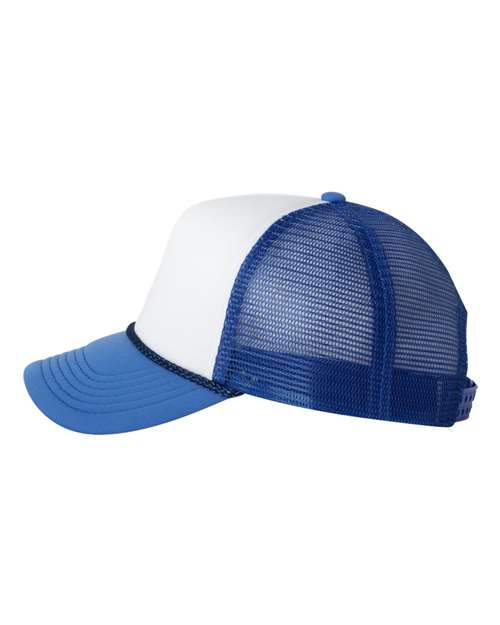 Valucap VC700, Foam Mesh-back Trucker Cap, White/ Royal