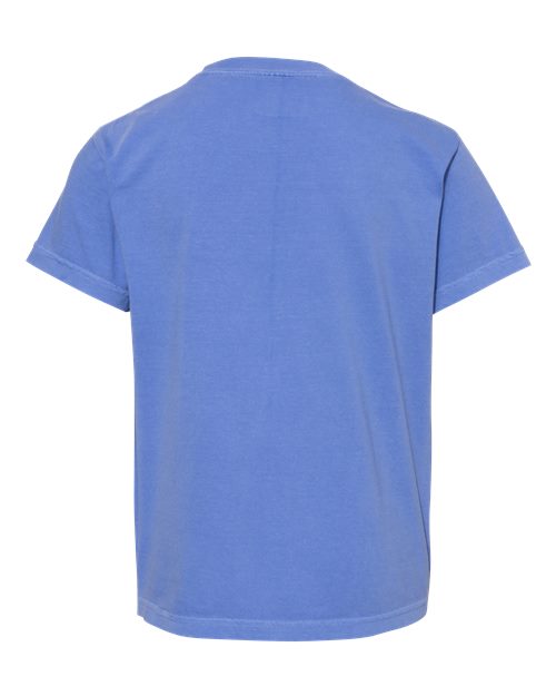 Comfort Colors 9018, Youth Garment-dyed Heavyweight T-shirt, Flo Blue