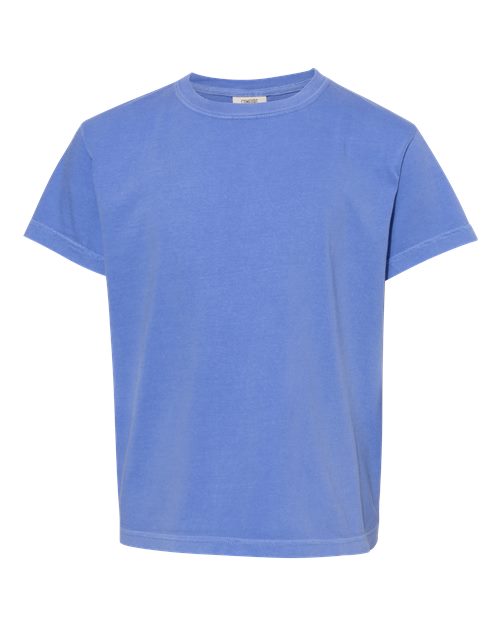 Comfort Colors 9018, Youth Garment-dyed Heavyweight T-shirt, Flo Blue