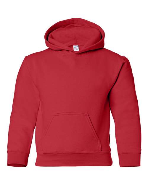 Gildan 18500B, Youth Heavy Blend Hooded Sweatshirt, Red