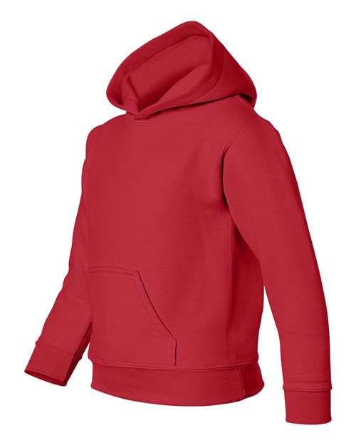 Gildan 557, 18500b Youth Heavy Blend Hooded Sweatshirt, Red