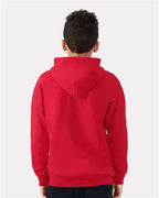 Gildan 562, 18600b Youth Heavy Blend Full-zip Hooded Sweatshirt, Red
