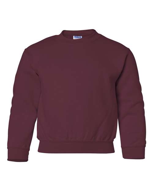 Gildan 18000B, Youth Heavy Blend Crewneck Sweatshirt, Maroon