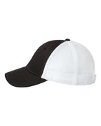 Valucap VC400, Mesh-back Twill Trucker Cap, Black/ White