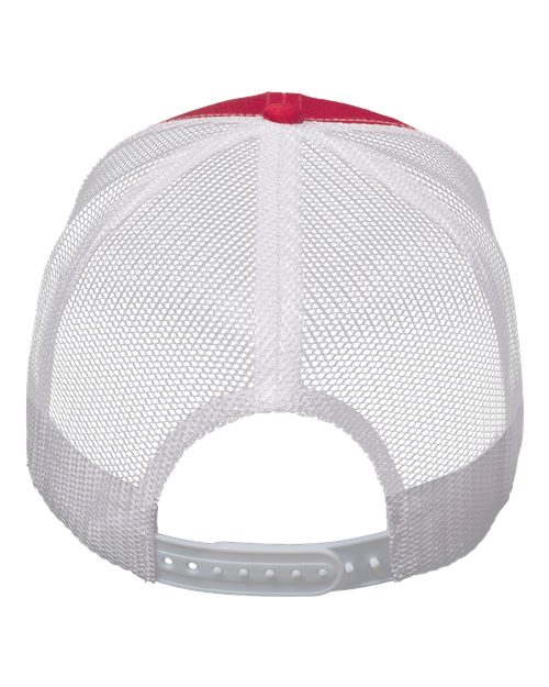 Valucap VC400, Mesh-back Twill Trucker Cap, Red/ White