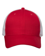 Valucap VC400, Mesh-back Twill Trucker Cap, Red/ White