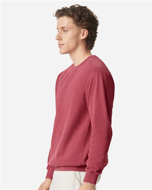 Comfort Colors 1566, Unisex Garment-dyed Crewneck Sweatshirt, Crimson