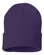 Sportsman SP12, 12" Solid Cuffed Beanie, Purple