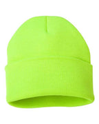 Sportsman SP12, 12" Solid Cuffed Beanie, Safety Yellow
