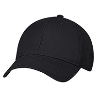 Polyester Diamond 2J630M, 6 Panel Constructed Full-fit, Buckram Laminated Front Panels With Pro-stitch, Pre-curved Peak With 8, Black
