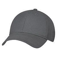 Polyester Diamond 2J630M, 6 Panel Constructed Full-fit, Buckram Laminated Front Panels With Pro-stitch, Pre-curved Peak With 8, Charcoal