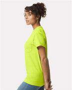 Gildan 2300, Unisex Ultra Cotton Pocket T-shirt, Safety Green